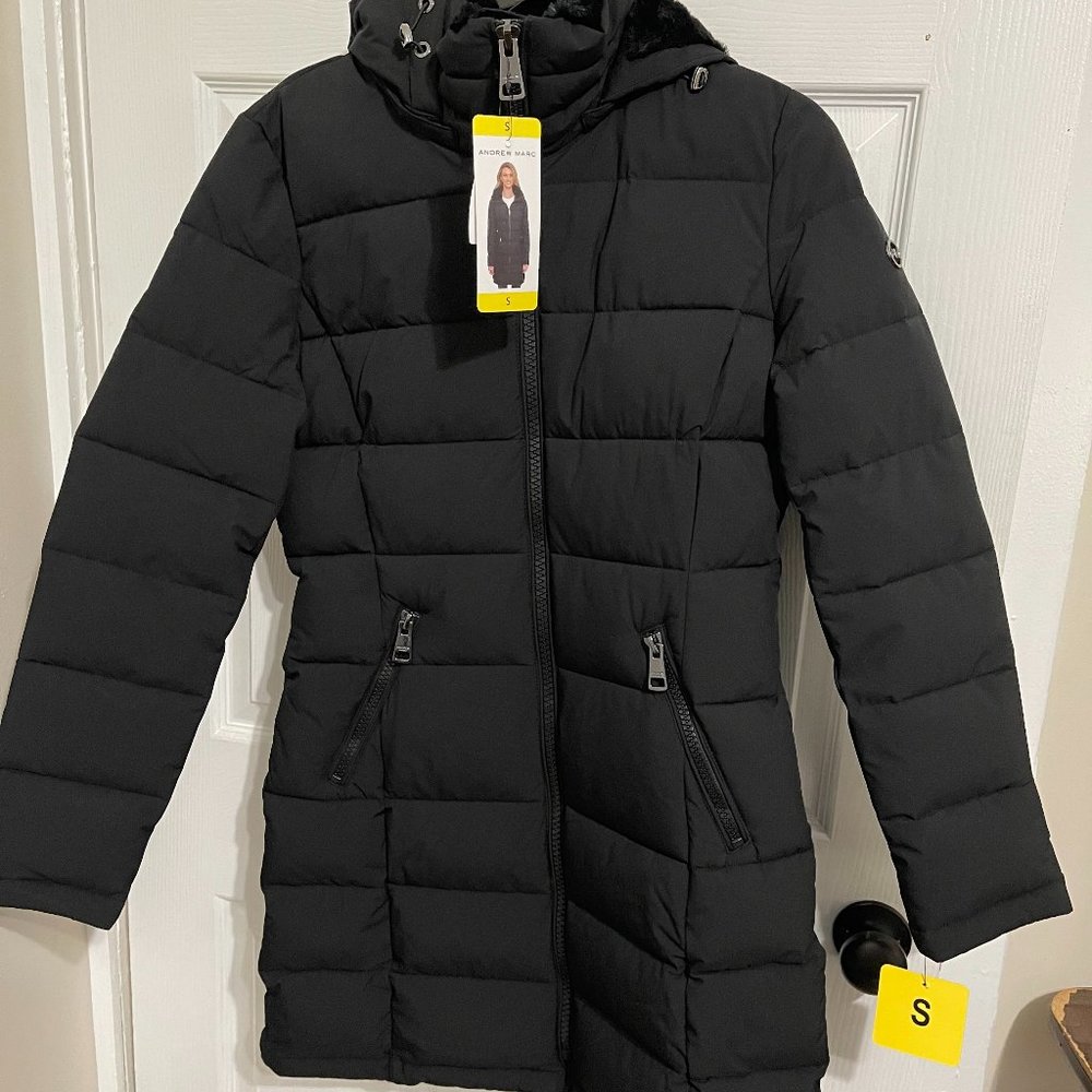 Andrew Marc Stretch Puffer Jacket Black (Small)